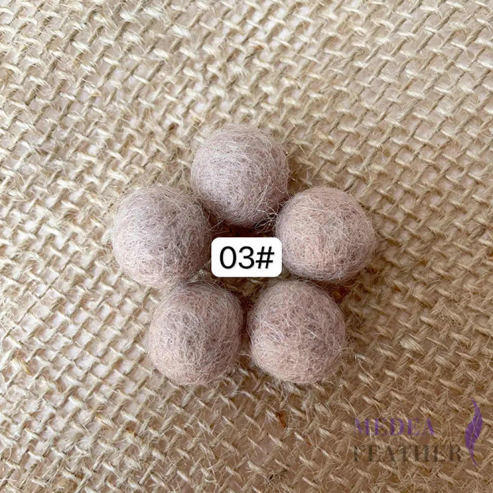 100% Handmade Wool Felt Balls-Pack of 10 - #3 khaki