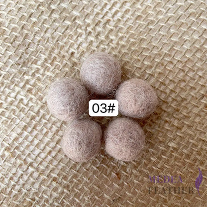 100% Handmade Wool Felt Balls-Pack of 10 - #3 khaki