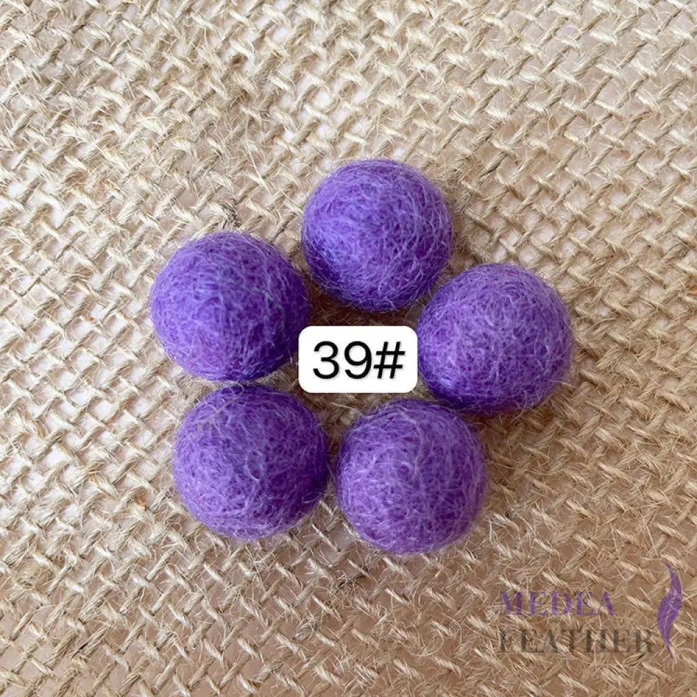 100% Handmade Wool Felt Balls-Pack of 10 - #39 dark purple