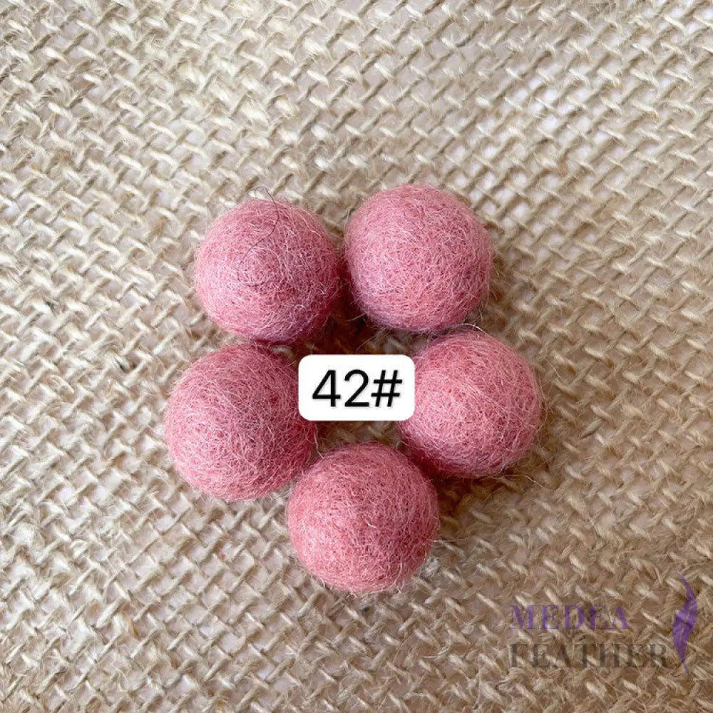 100% Handmade Wool Felt Balls-Pack of 10 - #42 apricot pink
