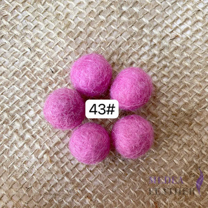 100% Handmade Wool Felt Balls-Pack of 10 - #43 pink