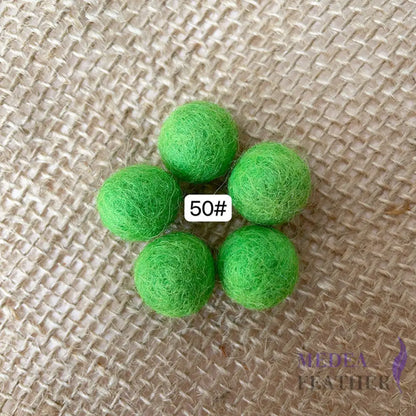 100% Handmade Wool Felt Balls-Pack of 10 - #50 verdant