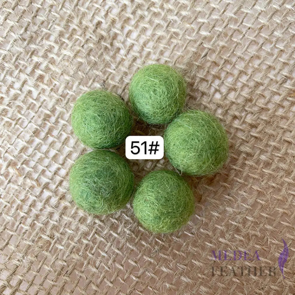 100% Handmade Wool Felt Balls-Pack of 10 - #51 green