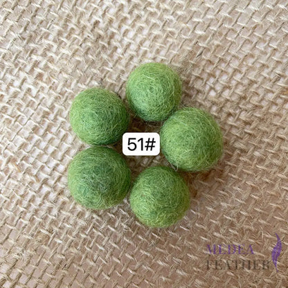 100% Handmade Wool Felt Balls-Pack of 10 - #51 green