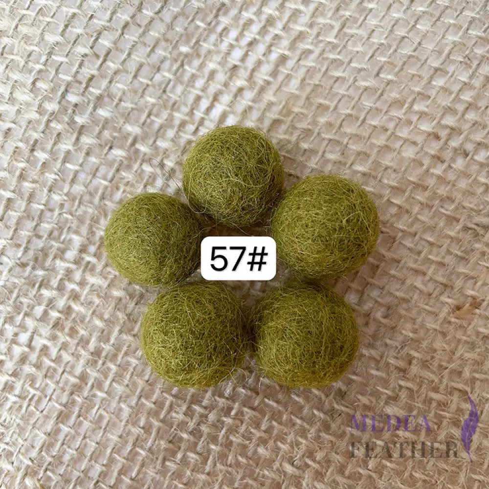 100% Handmade Wool Felt Balls-Pack of 10 - #57 dark khaki