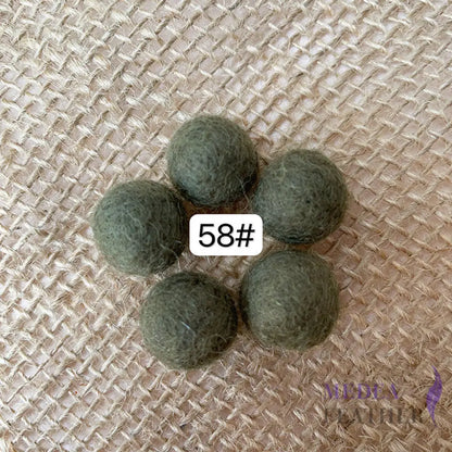 100% Handmade Wool Felt Balls-Pack of 10 - #58 olive
