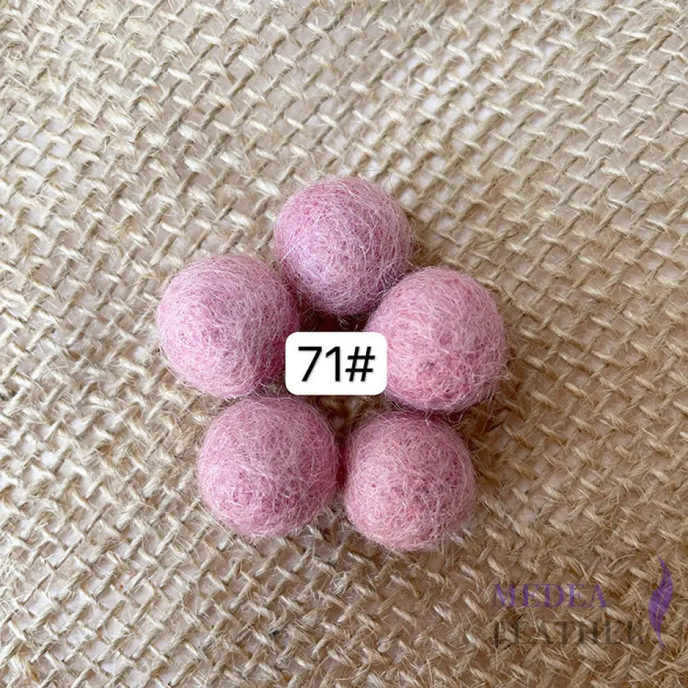 100% Handmade Wool Felt Balls-Pack of 10 - #71 Leather pink