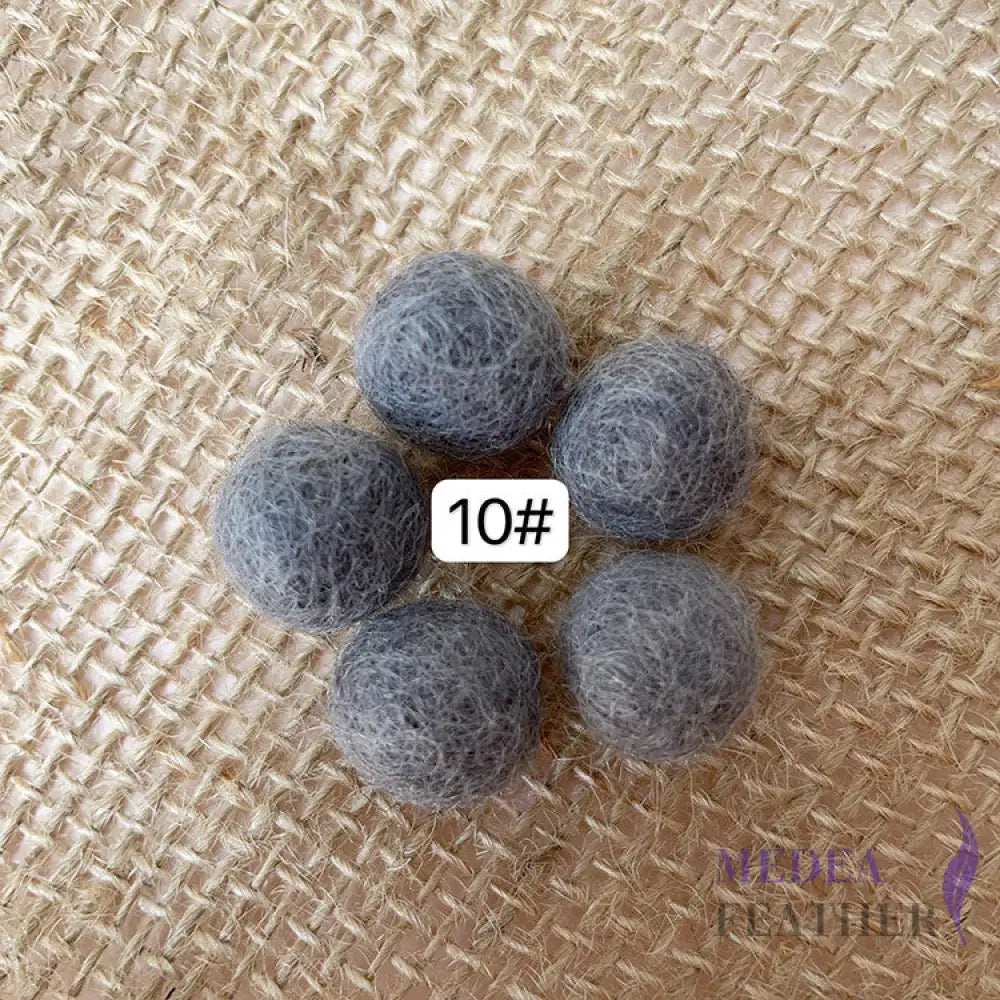 100% Handmade Wool Felt Balls-Pack of 10 - #10 grey
