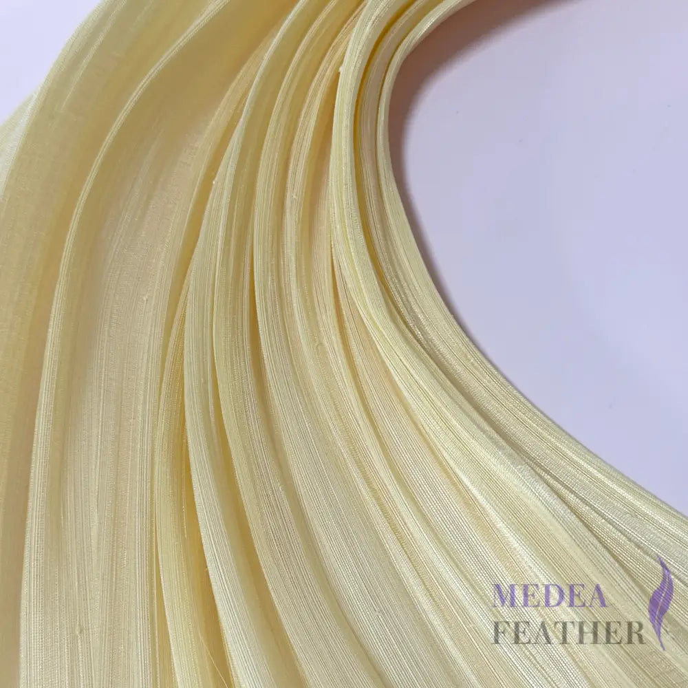 100cm Wide Silk Abaca Fabric for Millinery & Hat Making - ABC01 - #033 butter yellow / 1/2 Meter - ready-to-ship