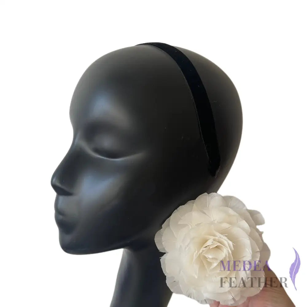 10cm Rose Goose Feather Flower DS261010 - Ivory