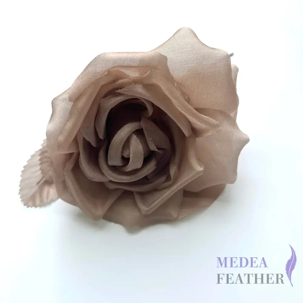10cm wide silk flower - khaki