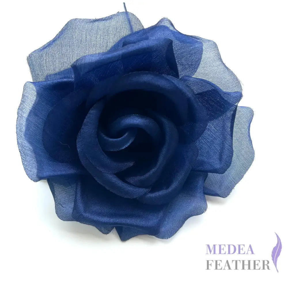 10cm wide silk flower - light navy without leaf