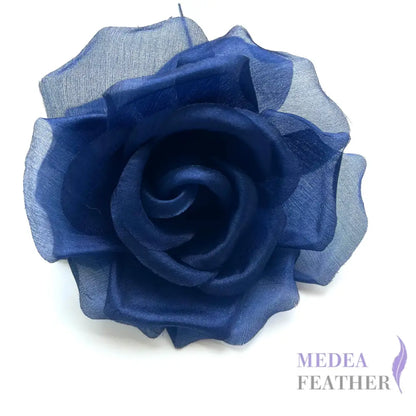 10cm wide silk flower - light navy without leaf