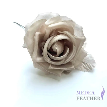 10cm wide silk flower - smokey taupe