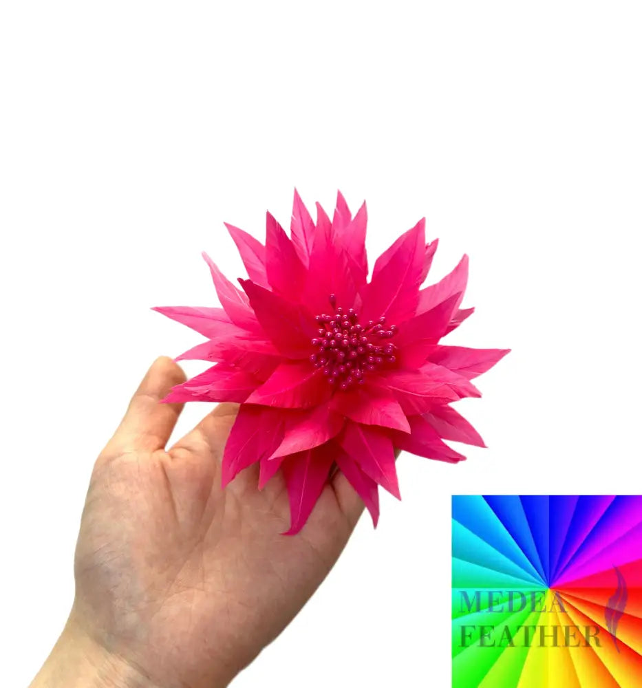 10cm Wide Tiny Handmade Lotus Feather Flower Custom - Please add text below
