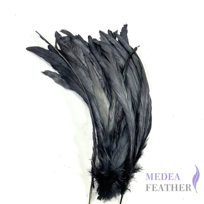 12’’-14’’ Dyed Rooster Coque Tail Feathers- 25 pieces #14 gray