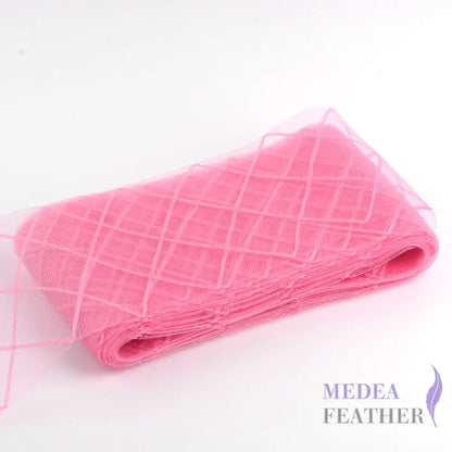 12cm Wide Diamond Cross Woven Crin Braid Pink