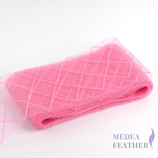 12cm Wide Diamond Cross Woven Crin Braid Pink