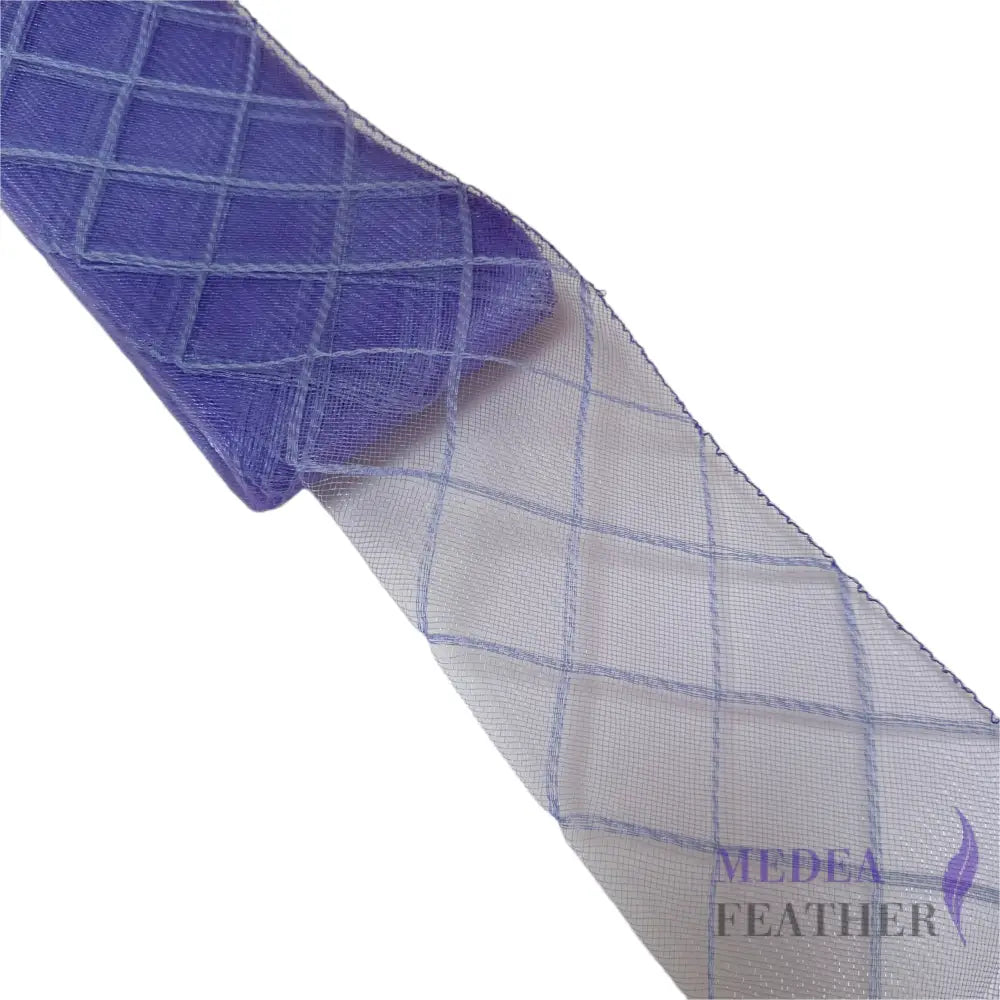12cm Wide Diamond Cross Woven Crin Braid - Purple / With thread on 1 side