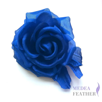 12cm Wide Silk Flower - Dark Royal Blue