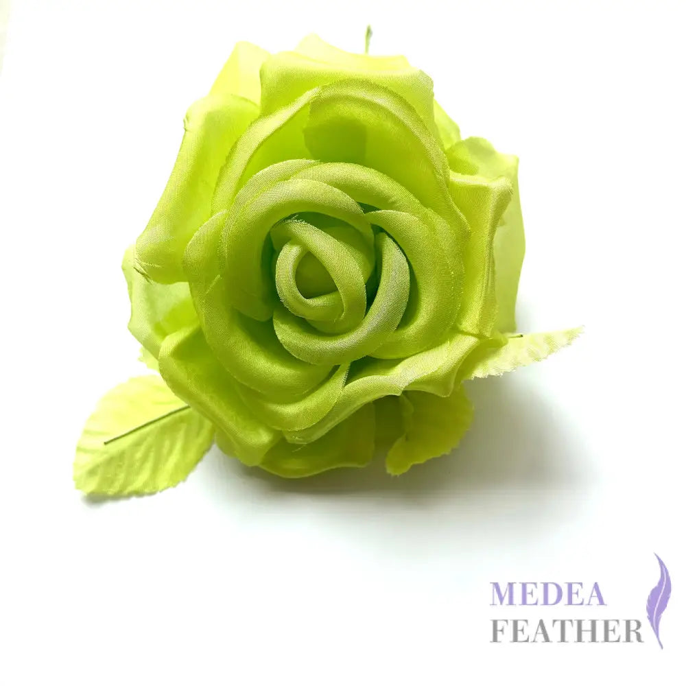 12cm Wide Silk Flower - lemon green