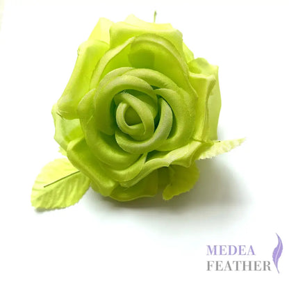 12cm Wide Silk Flower - lemon green