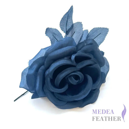12cm Wide Silk Flower Navy