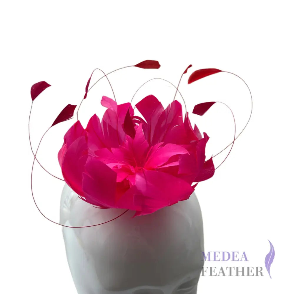 13cm Curled Feather Flower Bud with Coque Feather DS260506
