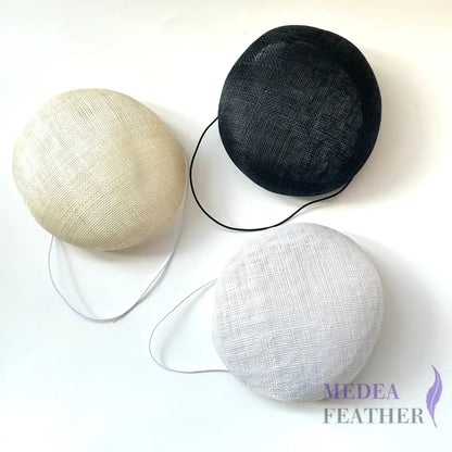 *sales*13cm Sinamay Button Fascinator Hat Base With Elastic White