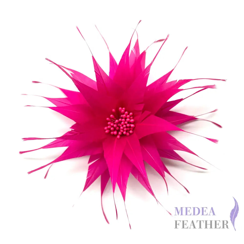 13cm Wide Tiny Handmade Feather Flower DS250904 #20 Barbie pink