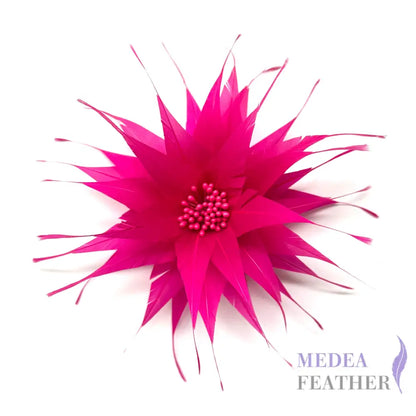 13cm Wide Tiny Handmade Feather Flower DS250904 #20 Barbie pink