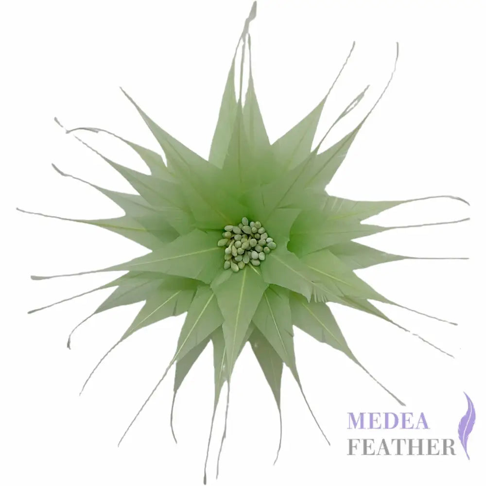 13cm Wide Tiny Handmade Feather Flower DS250904 - #55 mint