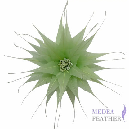 13cm Wide Tiny Handmade Feather Flower DS250904 - #55 mint