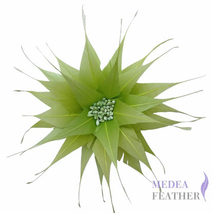13cm Wide Tiny Handmade Feather Flower DS250904 - #88 Green banana