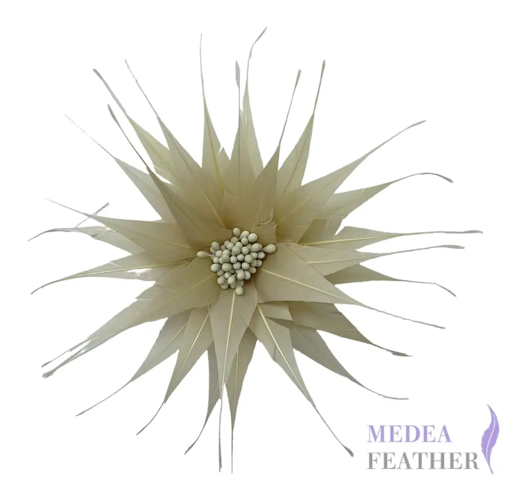 13cm Wide Tiny Handmade Feather Flower DS250904 - #89 celadon tint