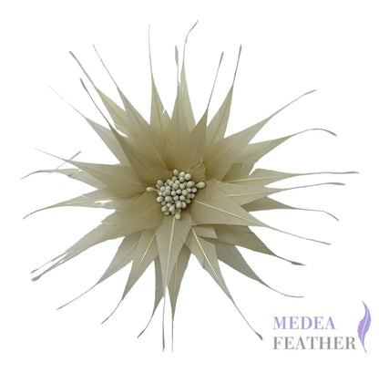 13cm Wide Tiny Handmade Feather Flower DS250904 - #89 celadon tint