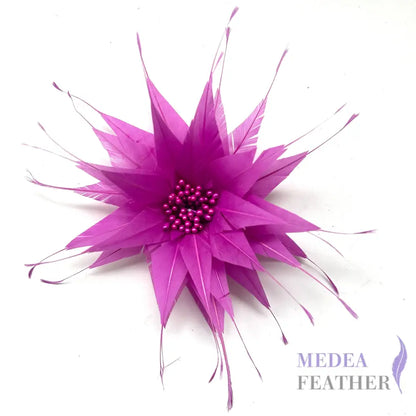 13cm Wide Tiny Handmade Feather Flower DS250904 #95 violet
