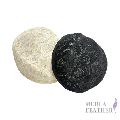 14cm Wide Lace Stewardess Sinamay Hat Base #04 cream