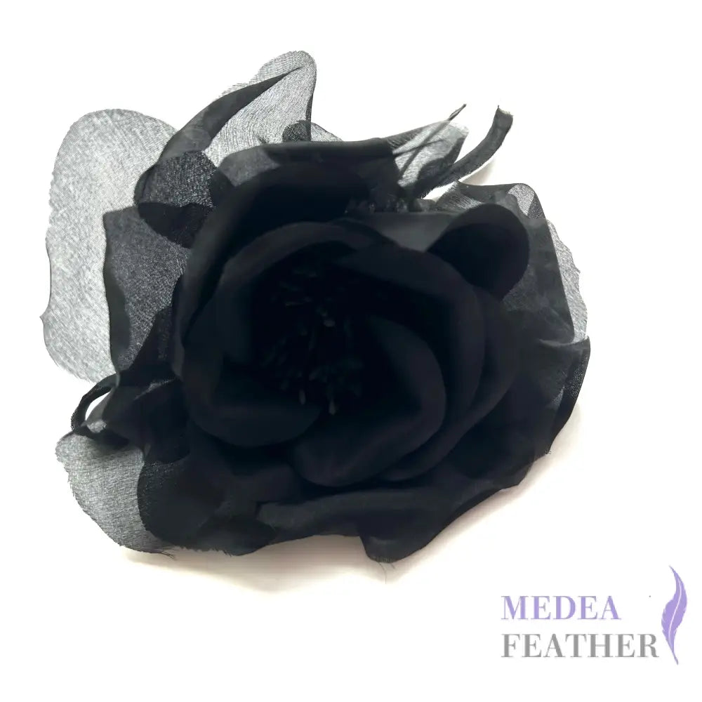 14cm Wide Silk Flower SF011 - Matte Black