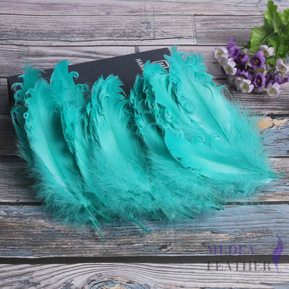 15 CM Curled Goose Feather 50 PCS 1 pack=50 pieces / Aqua