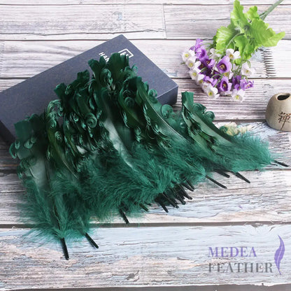 15 CM Curled Goose Feather 50 PCS 1 pack=50 pieces / Bottle Green