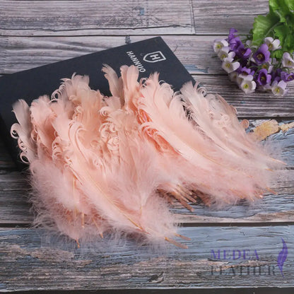 15 CM Curled Goose Feather 50 PCS 1 pack=50 pieces / Champagne