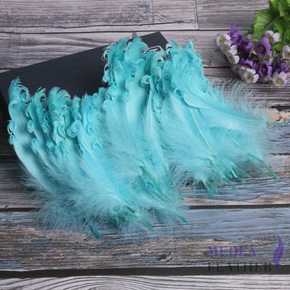 15 CM Curled Goose Feather 50 PCS 1 pack=50 pieces / Light Blue