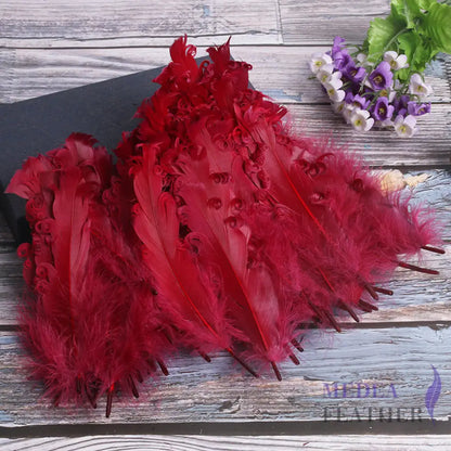 15 CM Curled Goose Feather 50 PCS 1 pack=50 pieces / Wine