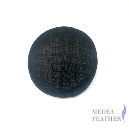 15cm Sinamay Button Fascinator Base (3 layers) - Black