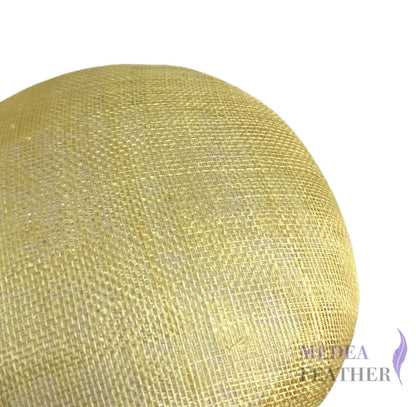 15cm Sinamay Button Fascinator Base (3 layers) - Light yellow (#035)