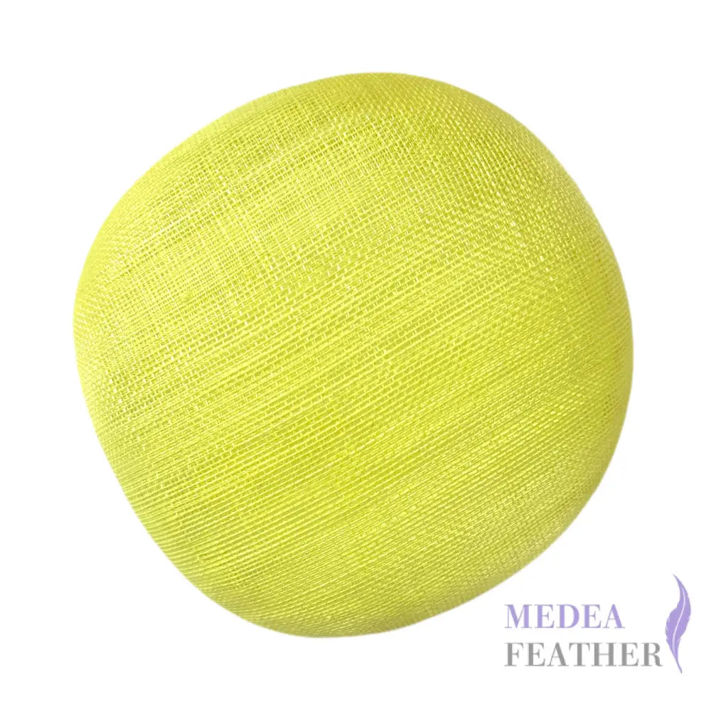 15cm Sinamay Button Fascinator Base Neon yellow (030) ready-to-ship