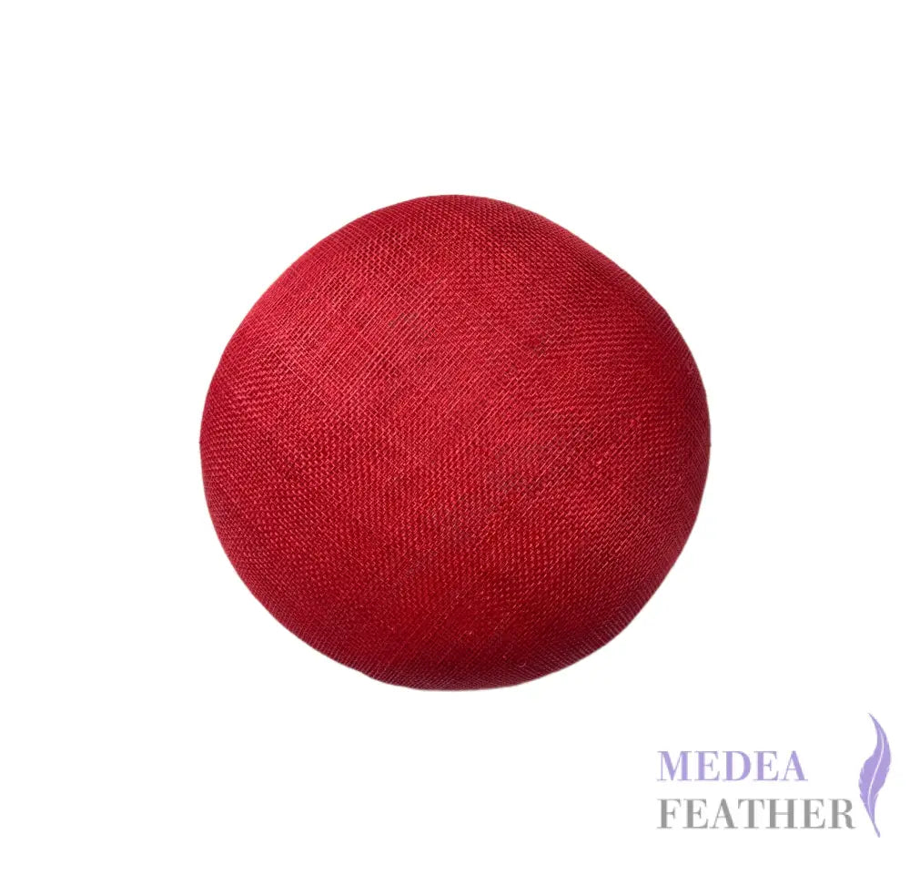 15cm Sinamay Button Fascinator Base (3 layers) - Red (#026)