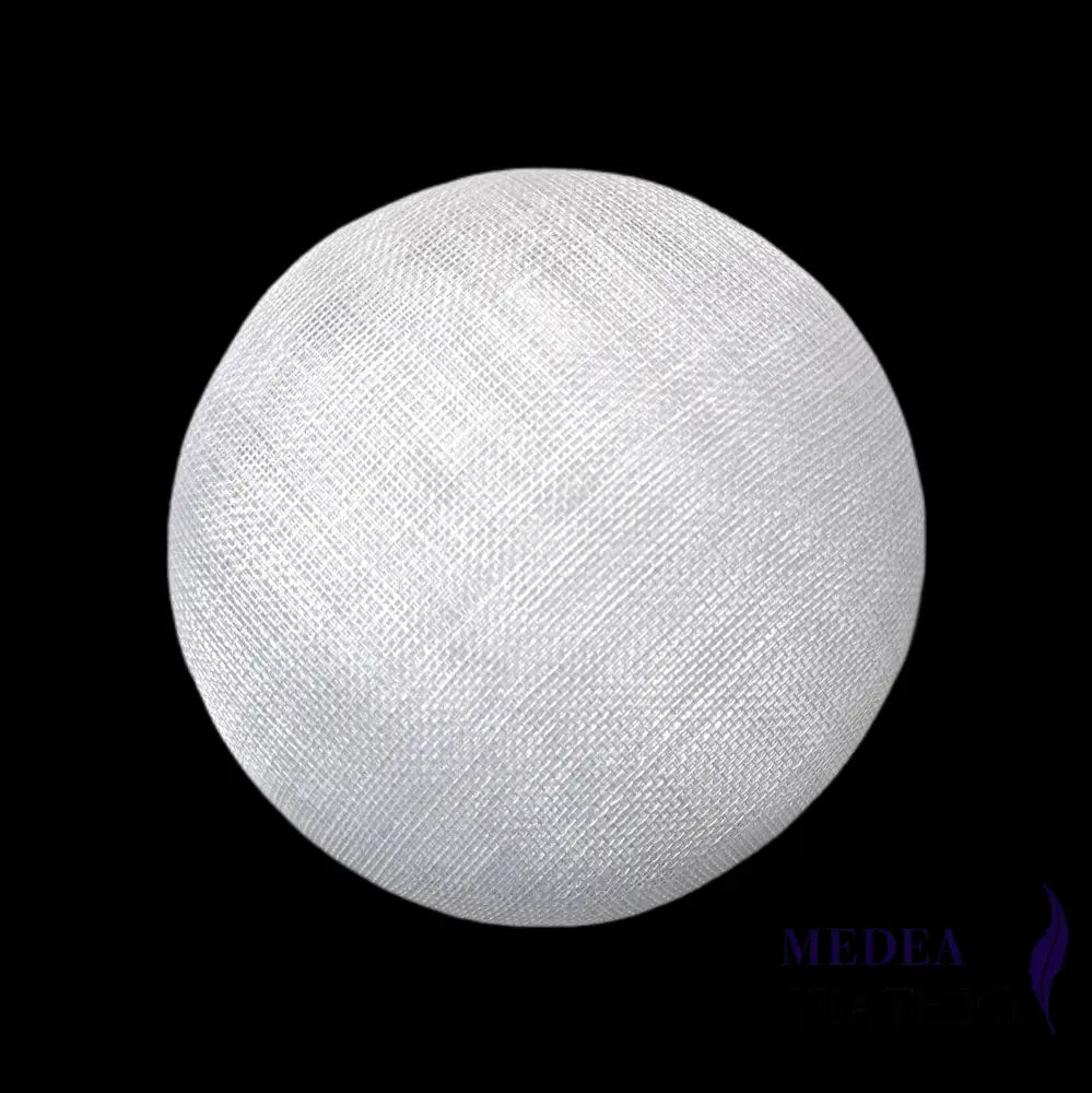 15cm Sinamay Button Fascinator Base (3 layers) - White