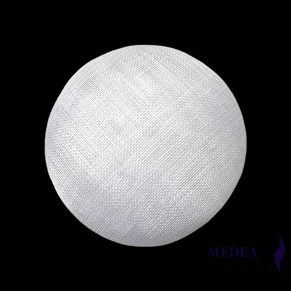 15cm Sinamay Button Fascinator Base (3 layers) - White
